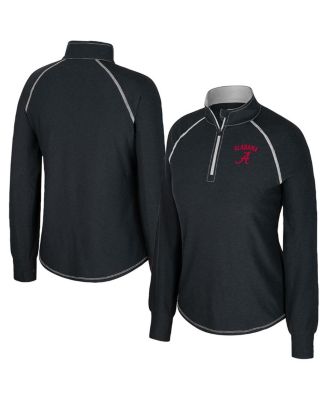 Colosseum - Women's Black Alabama Crimson Tide Bikram Raglan Quarter-Zip Sweatshirt