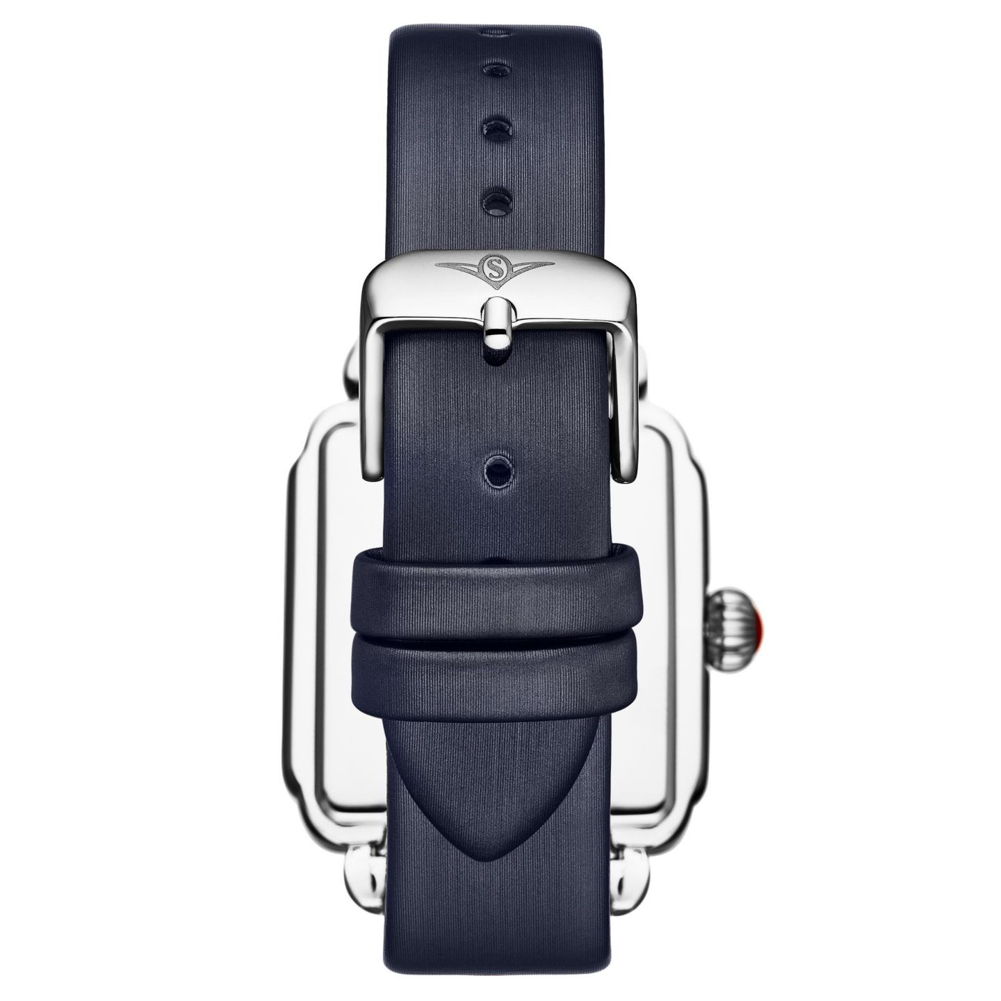 Женские часы Stuhrling Elegant Rectangular 35x47mm Dress Watch - Model 4060L.4, Gold Crystal Bezel, Silver Case, Blue Leather Strap — фото 2
