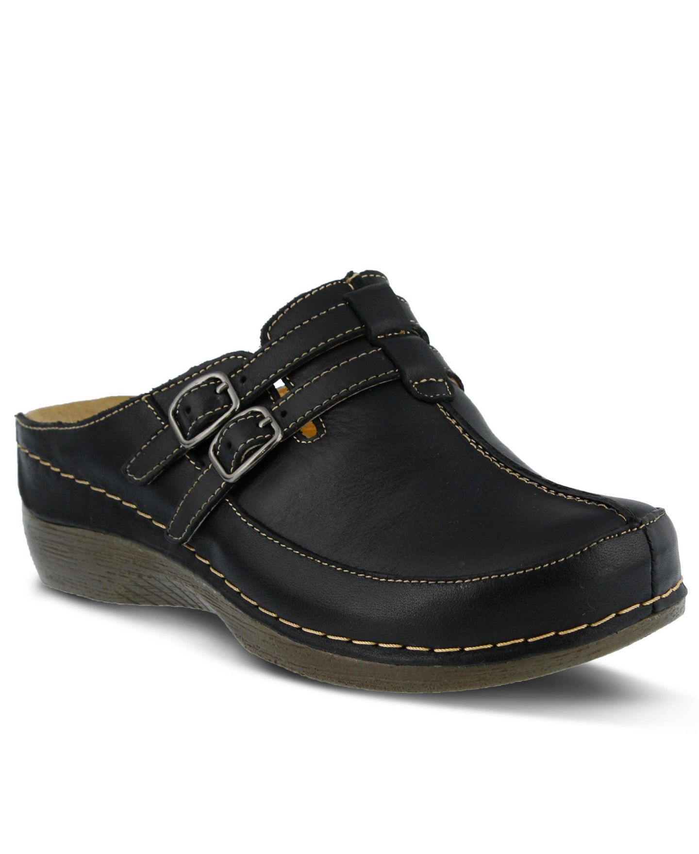 Женские сабо Spring Step Happy Slip-On Clog with Buckle Closure, цвет: Чёрный — фото 1