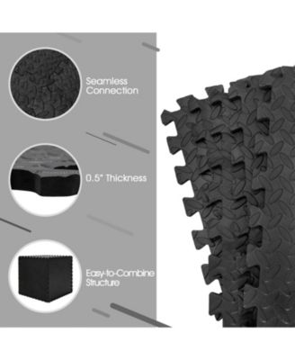 12 Piece Puzzle Interlocking Flooring Mat with Waterproof Anti-Slip Surface