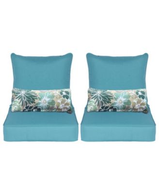 Dining Chair Seat Cushion 23” W x 25.6” D x 5.1” H,cushion for Indoor&Outdoor 23” W x 20” D. (2 Back 2 Seater 2 Pillow )