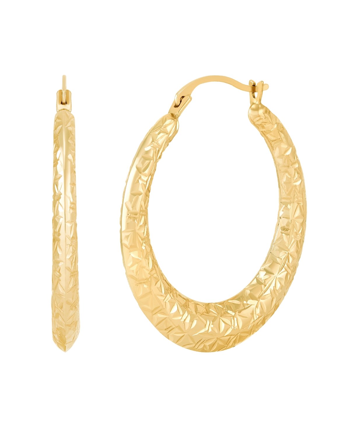Macy's Polished Round Back To Back Hoop Earrings In 10k Yellow Gold In Gold