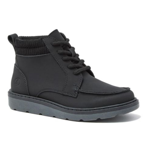 Ботинки Lands' End Moc Toe Flannel Lined Lace Up Boots для девочек, цвет: Чёрный