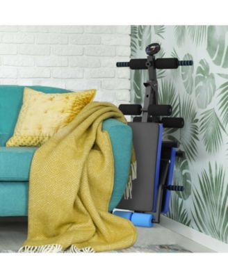 Adjustable Sit Up Bench with LCD Monitor for Home Fitness Workouts