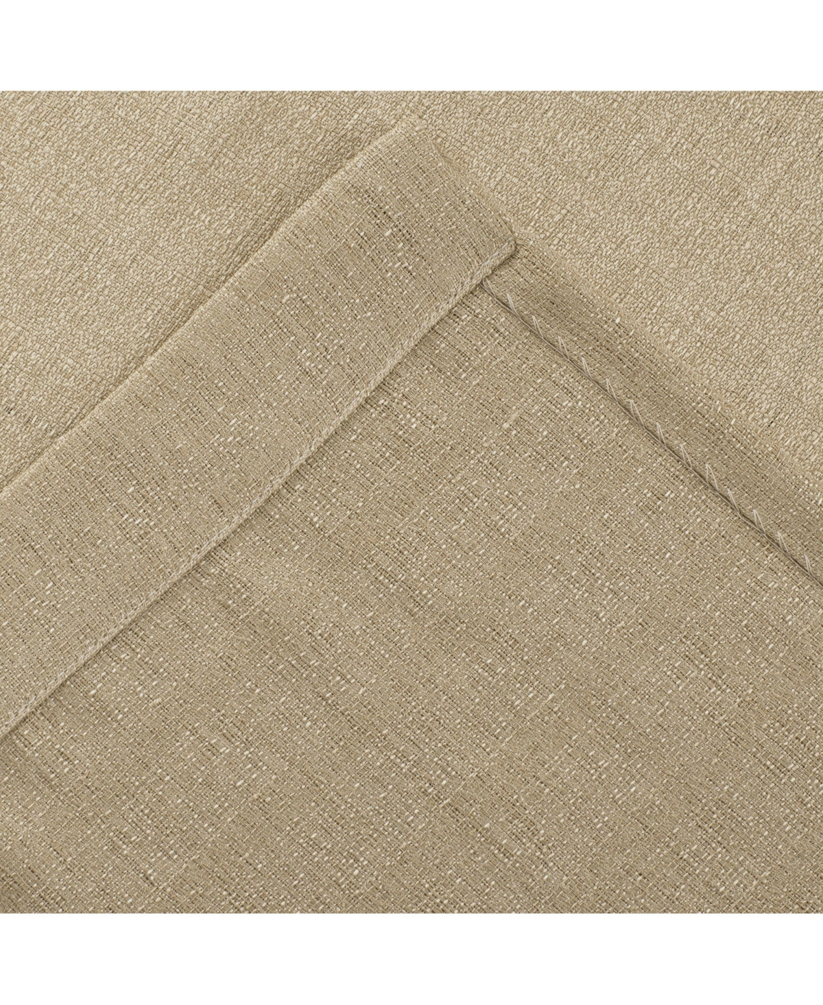 Kate Aurora 1 Piece Flax Semi Sheer Rod Pocket Beige Linen Curtain Panel
