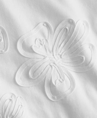 Petite Cotton Embroidered Floral Tee, Macy's Exclusive