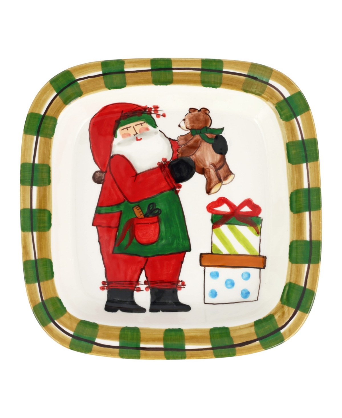 Vietri Old St. Nick Small Rimmed Square Platter