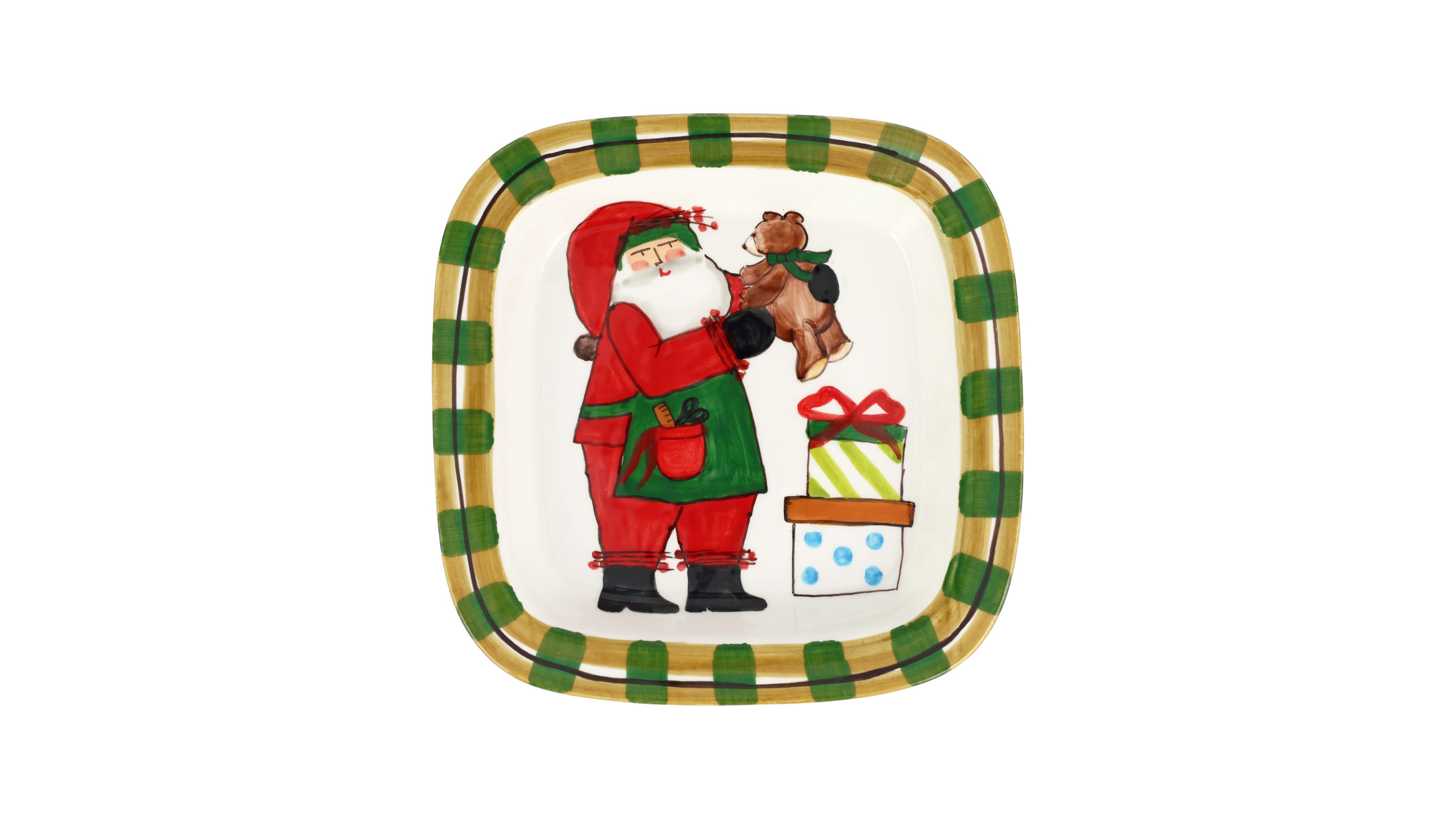 Vietri Old St. Nick Small Rimmed Square Platter