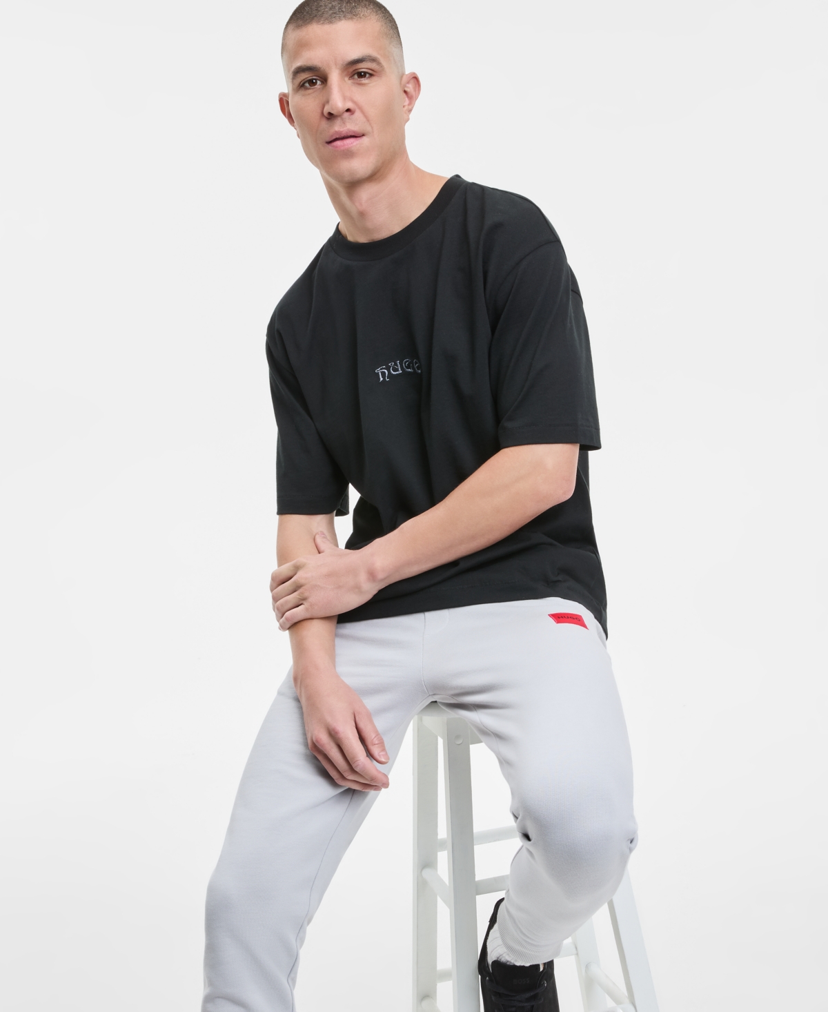 Hugo Boss Men's Dadsu Oversized Short-Sleeve Logo Graphic Crewneck T-Shirt