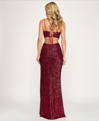 Women's Sequin Embellished Tie Back Dress