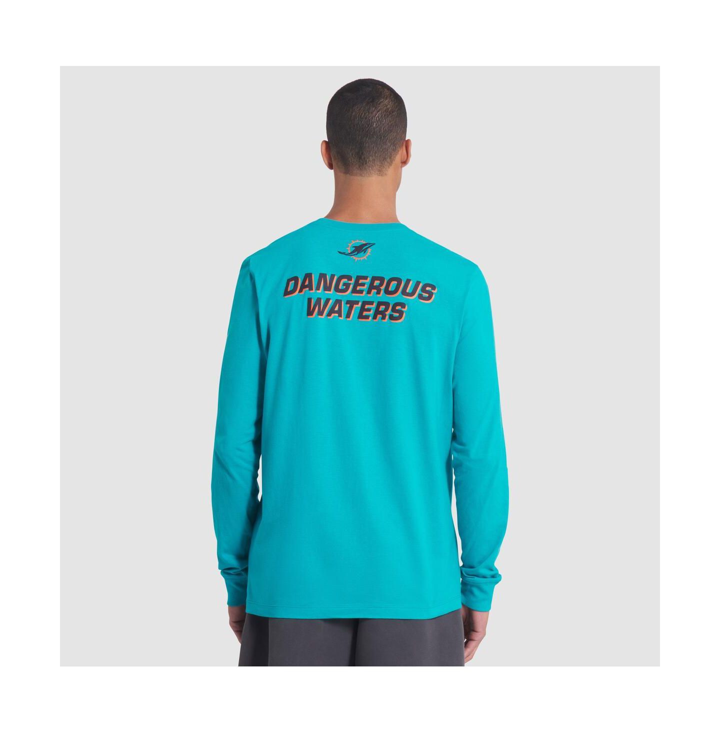 Мужская футболка Nike Turbo green Miami Dolphins 2025 Rivalries Collection Essential Long Sleeve — фото 2