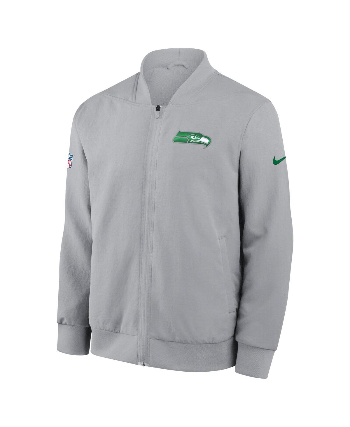Nike Men's Wolf Gray Seattle Seahawks 2025 Rivalries Collection Sideline Full-zip Bomber Jacket In Gray