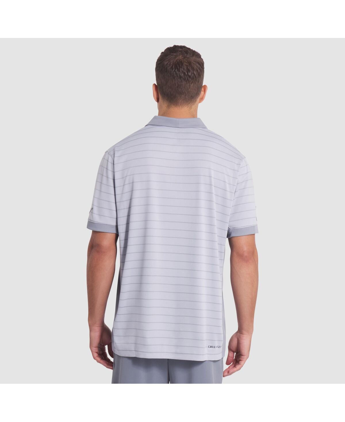 Nike Men's Wolf Gray Seattle Seahawks 2025 Rivalries Collection Sideline Victory Striped Dri-fit Polo Shi In Gray