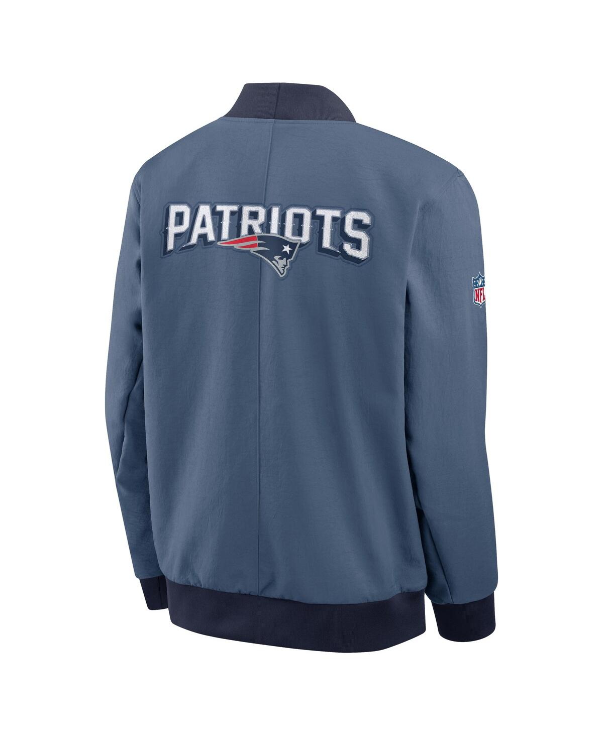 Nike Men's Storm Blue New England Patriots 2025 Rivalries Collection Sideline Full-zip Bomber Jacket In Blue