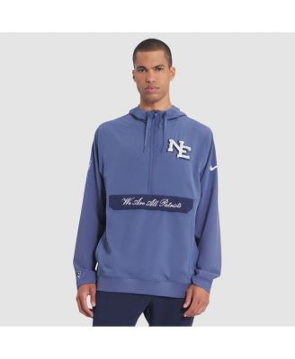 Nike - Men's Storm Blue New England Patriots 2025 Rivalries Collection Sideline Anorak Half-Zip Hoodie Jacket
