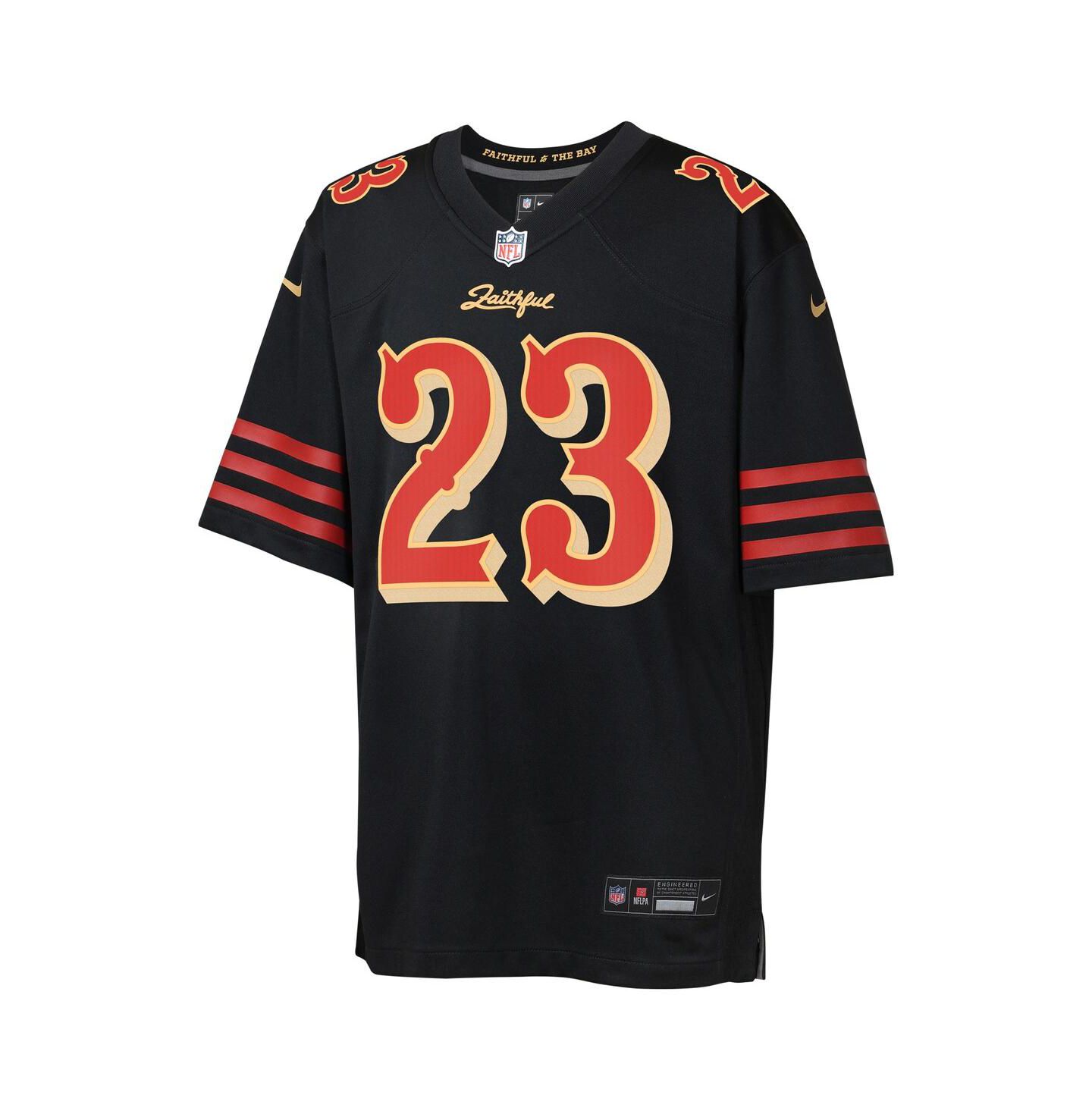 Детская игровая джерси Nike Christian McCaffrey San Francisco 49ers 2025 Rivalries, Black — фото 2