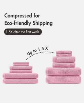 Diagonal Ribbed Cotton 6-Pc. Towel Set