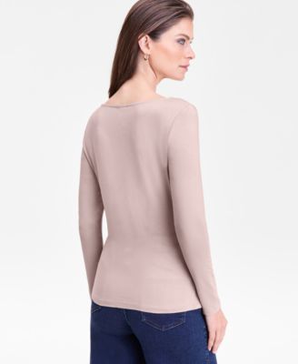 Women's Long-Sleeve Boat-Neck Knit Top