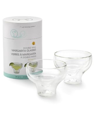 Hand-Blown Stemless Margarita Glasses, Set of 2