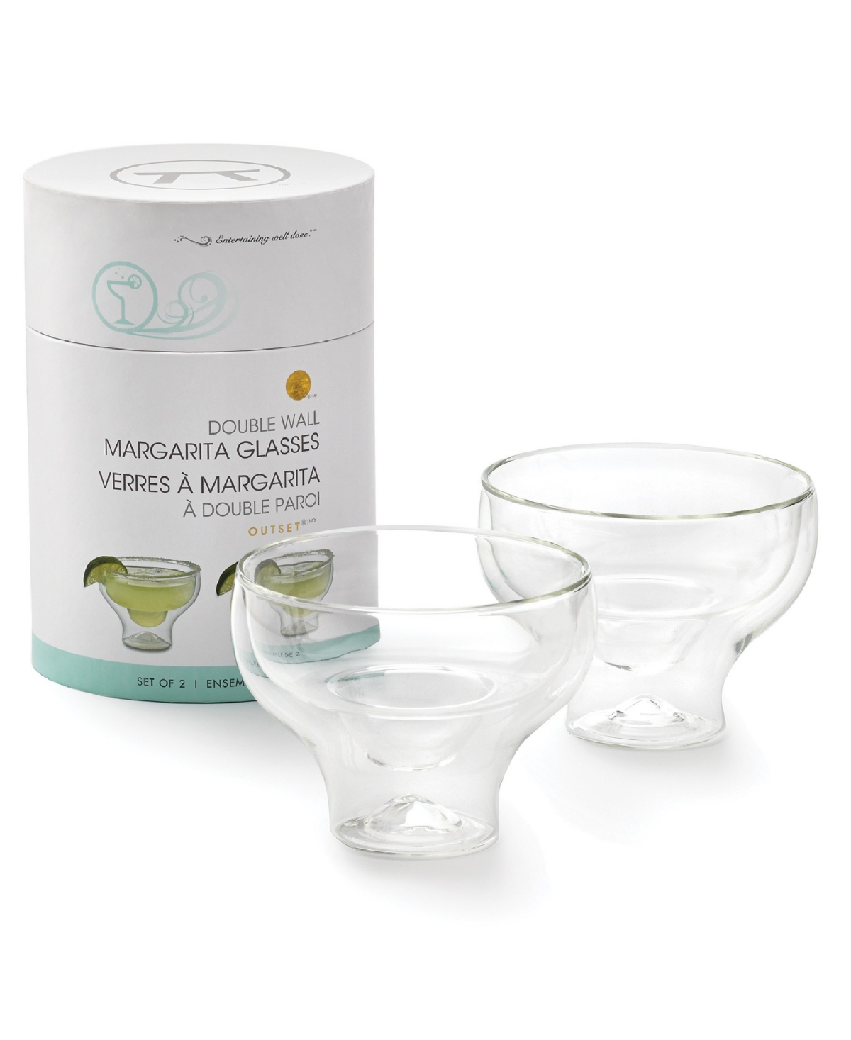Outset 10 Oz. Margarita Glasses, Set Of 2 In Transparent
