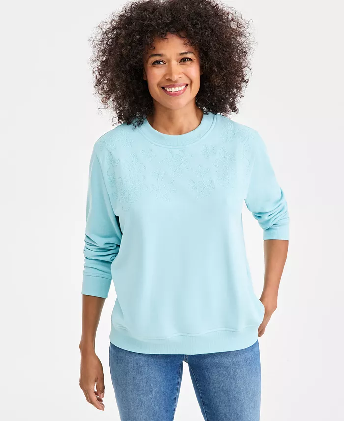 Women's Embroidered Crew Sweatshirt