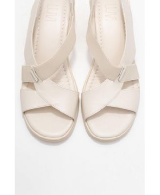 Crina Elasticated Leather Chunky Heel Sandal (Women)