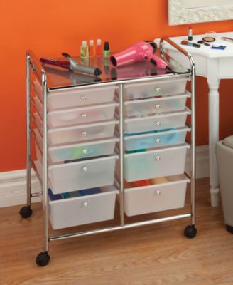 Honey Can Do Rolling Storage Cart and Organizer, 12 Plastic Drawers