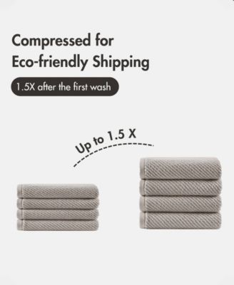 Diagonal Ribbed Cotton 4-Pc. Hand Towel Set