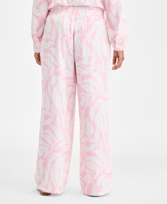 Women's Printed Cotton Gauze Pull-On Pants