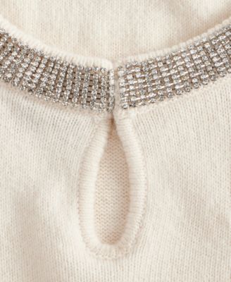 Women's Rhinestone Collar Sweater, Macy's Exclusive