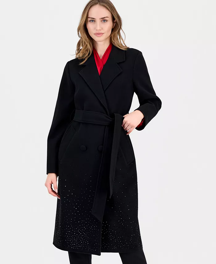 Women's Double-Breasted Embellished Coat - thumbnail 7