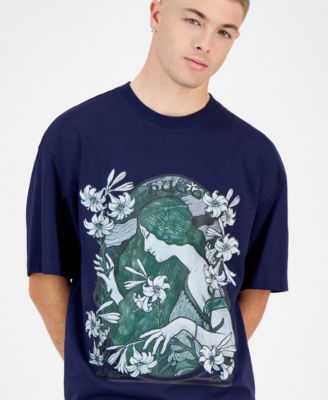 Men's Difluro Oversized Short-Sleeve Crewneck Graphic T-Shirt