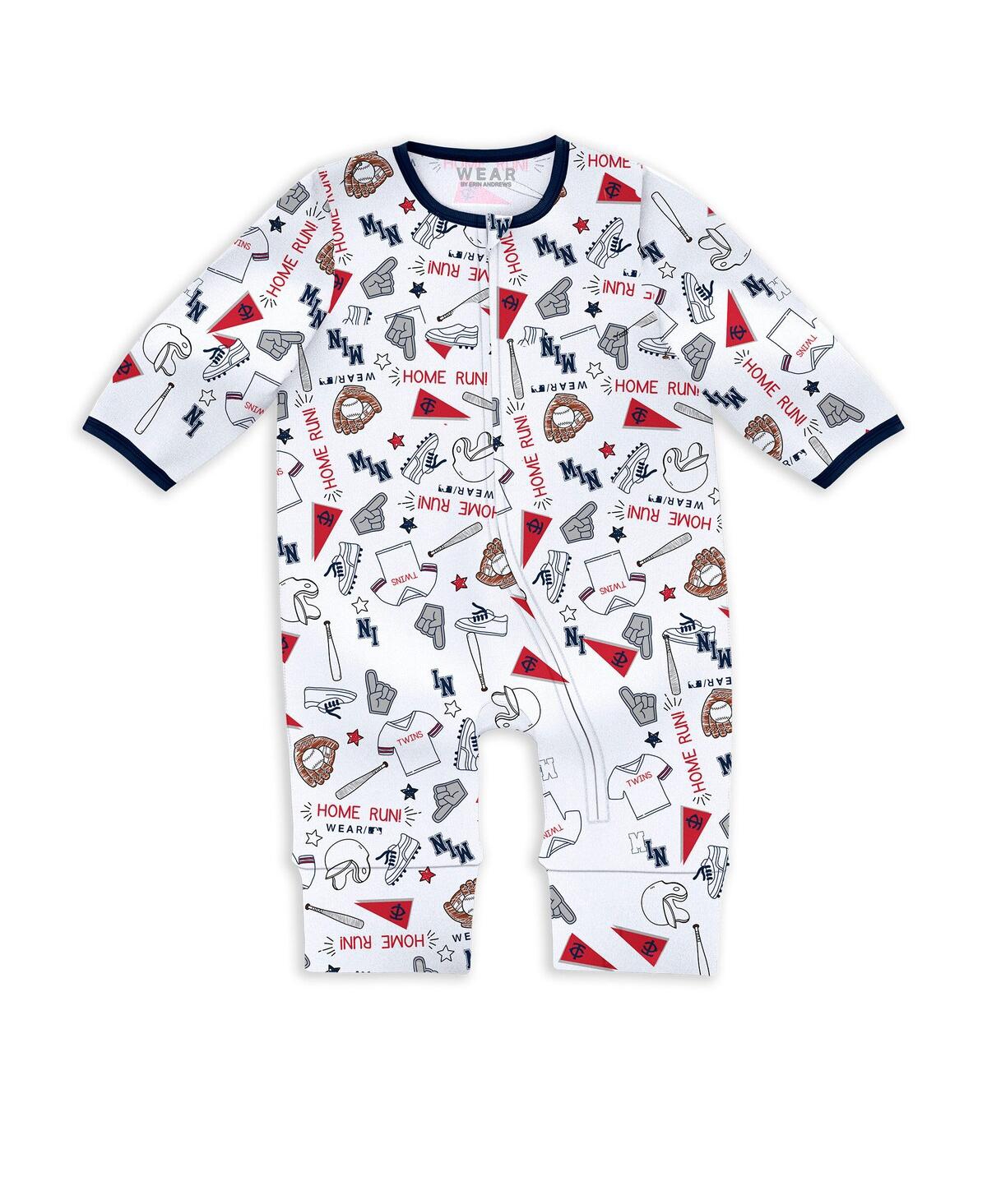 Wear By Erin Andrews Baby Boys And Girls Minnesota Twins Sleep Play Set In White