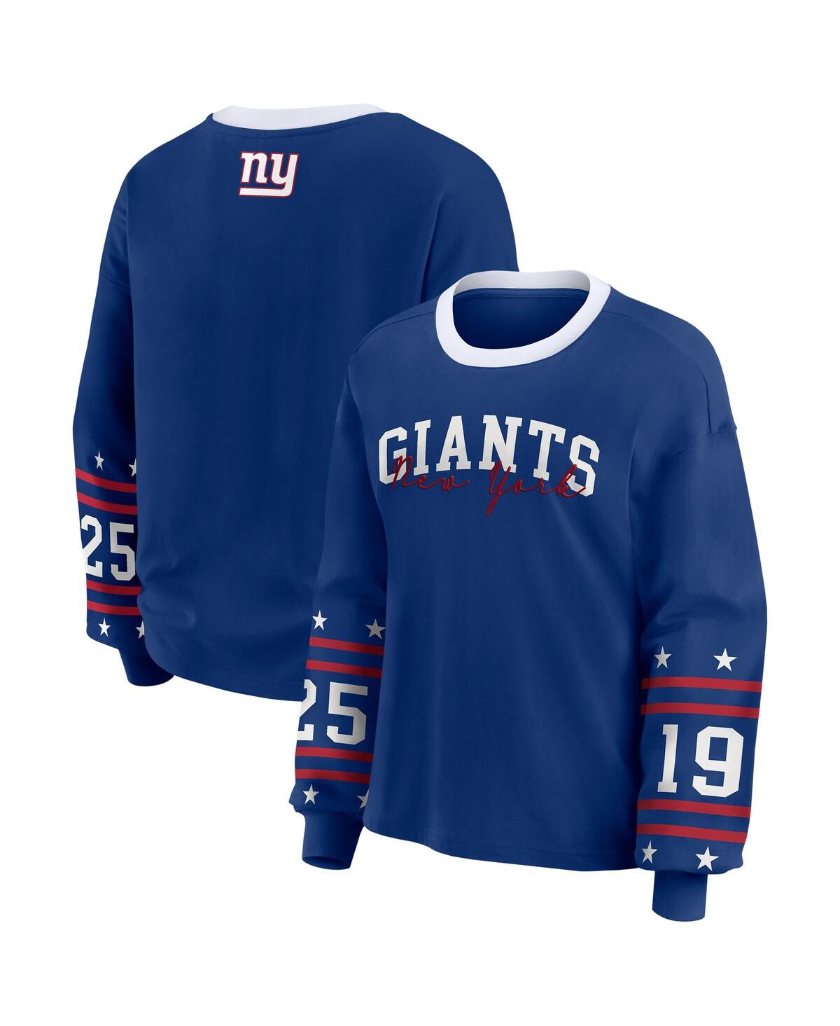 Wear By Erin Andrews Women's Royal New York Giants Sport Long-sleeve T-shirt In Blue
