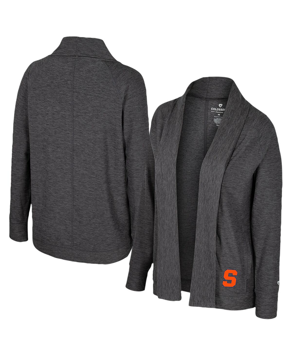 Colosseum Women's Charcoal Syracuse Orangeâ Dash Cardigan Sweater In Gray