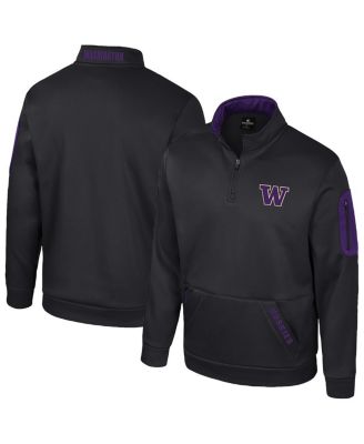 Colosseum - Men's Black Washington Huskies Mainframe Quarter-Zip Fleece Jacket
