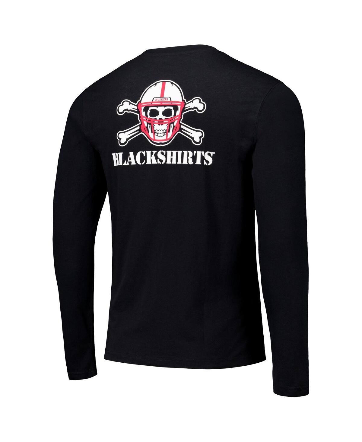 Colosseum Men's Black Nebraska Huskers Logo Lockup 3-Hit Active Blend Long Sleeve T-Shirt