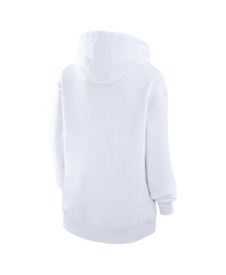 Women's White Detroit Lions Team Logo Graphic Fleece Tri-Blend Pullover Hoodie