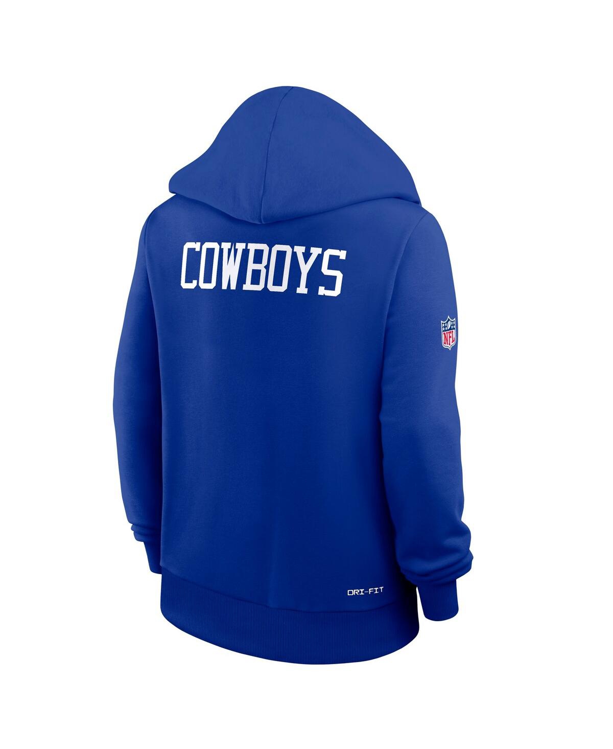Nike Women's Royal Dallas Cowboys Throwback Sideline Standard Issue Dri-fit Hoodie In Blue