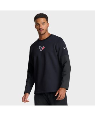 Nike - Men's Navy Houston Texans Sideline Coach Therma-FIT Long Sleeve T-Shirt
