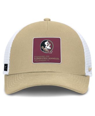 Men's Gold/White Florida State Seminoles 2025 On-Field Rise Engineered Trucker Adjustable Hat