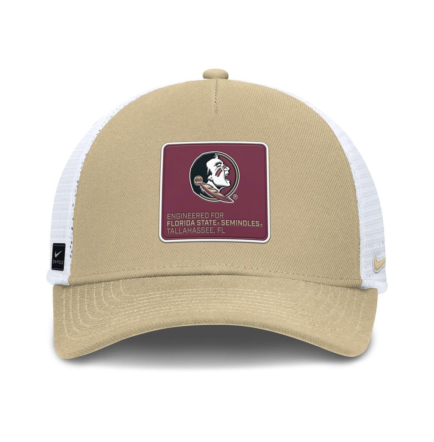 Мужская кепка Nike Gold/White Florida State Seminoles 2025 On-Field Rise Engineered Trucker Adjustable Hat — фото 2