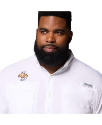 Men's White Tennessee Volunteers Big Tall Tamiami Omni-Shade Button-Down Shirt