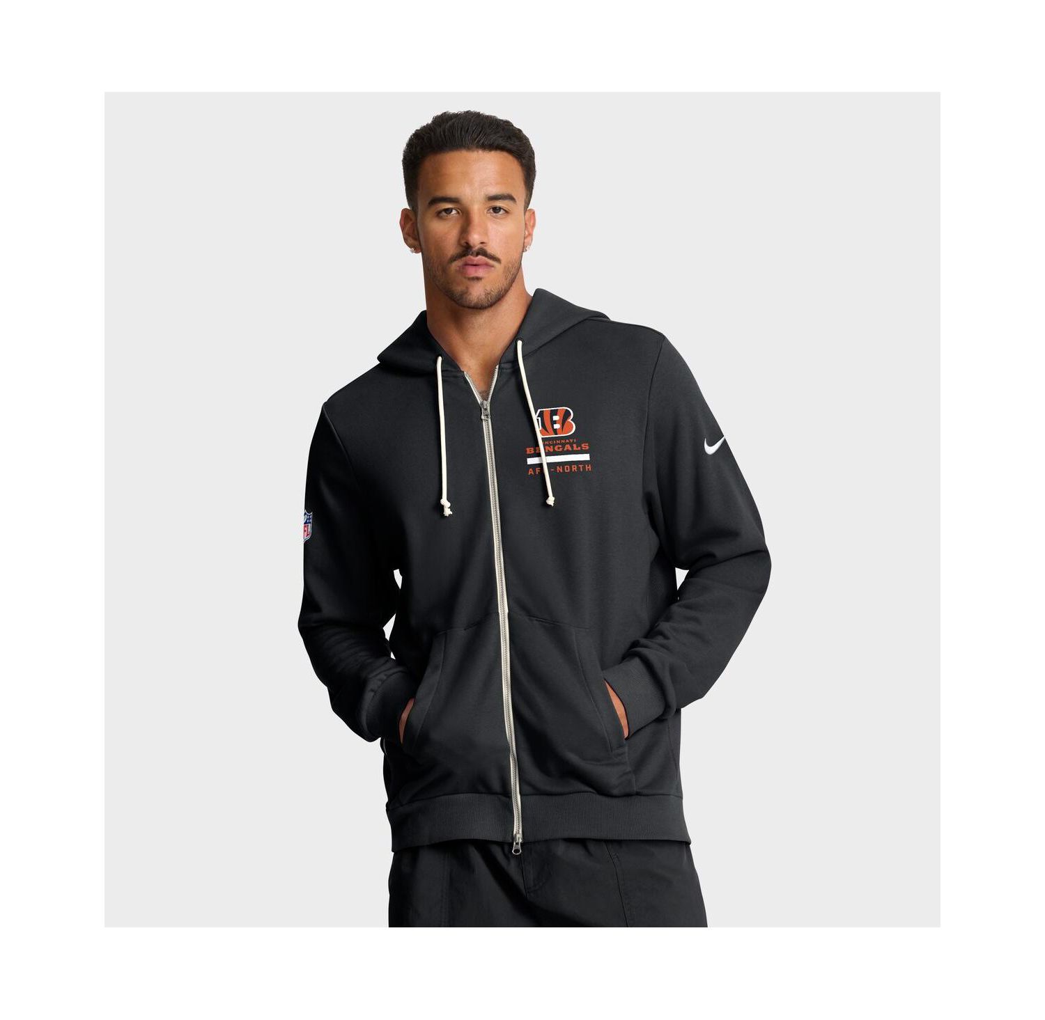Men's Black Cincinnati Bengals Sideline Standard Issue Utility Player Dri-FIT Full-Zip Hoodie