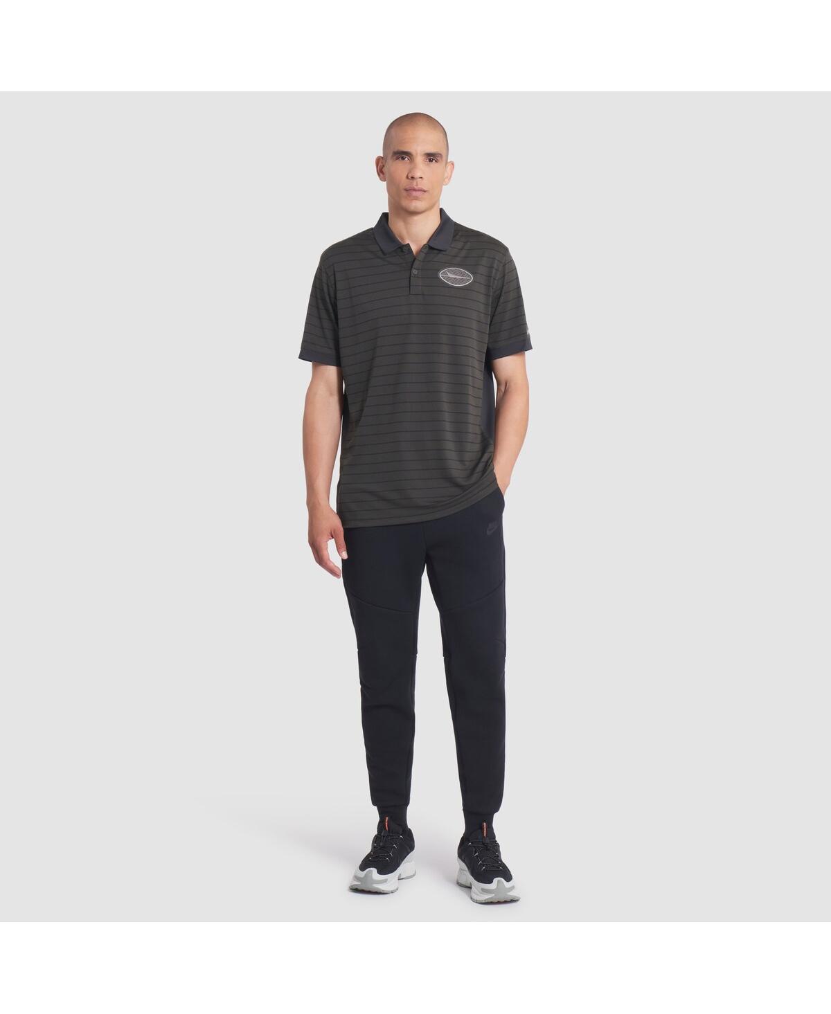 Nike Men's Gotham Green New York Jets 2025 Rivalries Collection Sideline Victory Striped Dri-fit Polo Shi In Gray