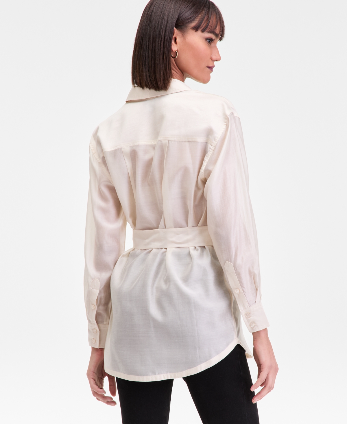 I.n.c. International Concepts Women's Sash-Tie Tunic Shirt, Macy's Exclusive