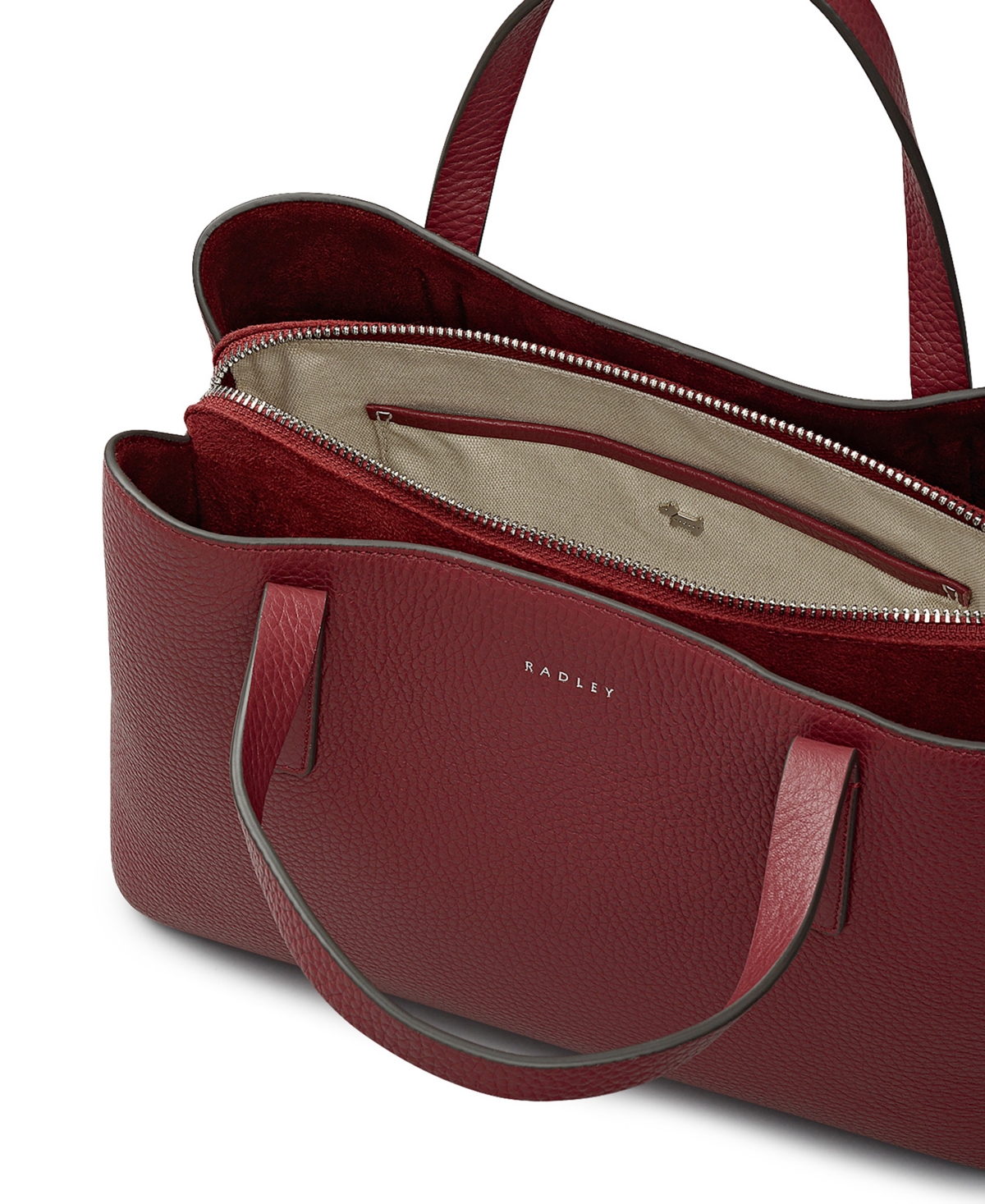 Radley London Dukes Place Small Ziptop Grab Satchel Bag In Burgundy