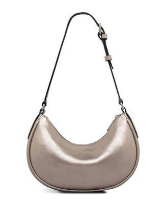 Heath Crescent Metallic Small Ziptop Shoulder Bag