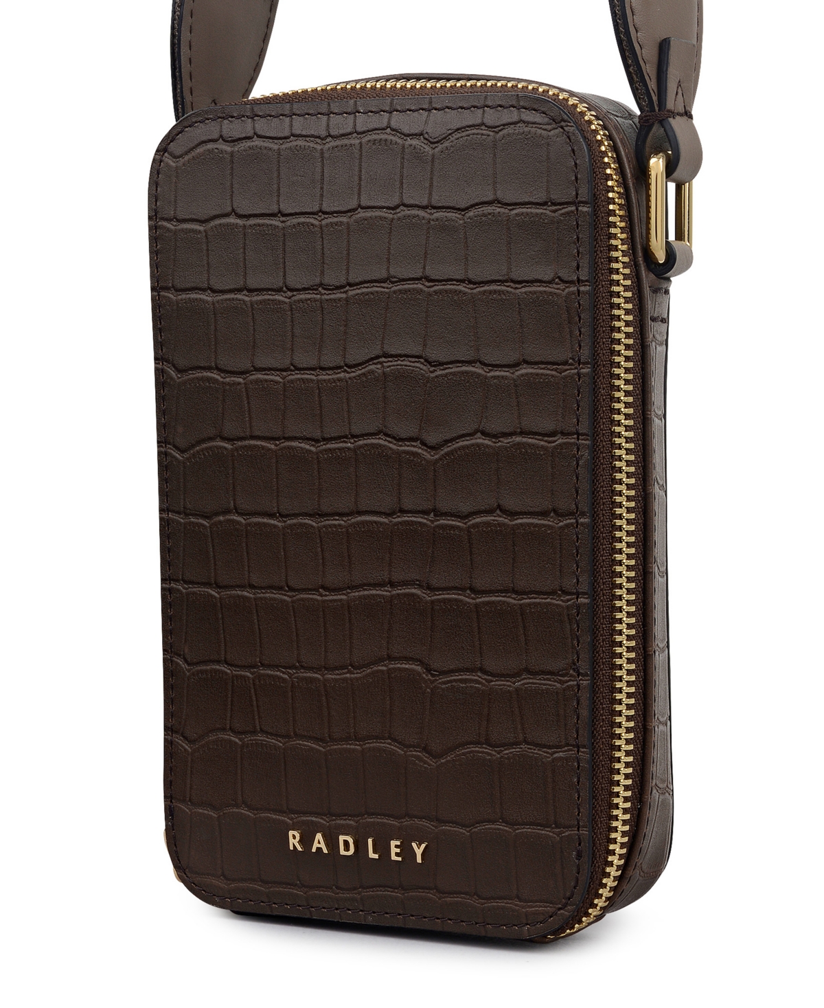 Radley London Alba Place Croc Mini Phone Crossbody Bag In Brown
