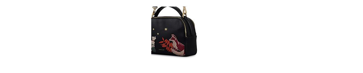 Radley London Fleeting Fox Small Ziptop Crossody Bag In Black